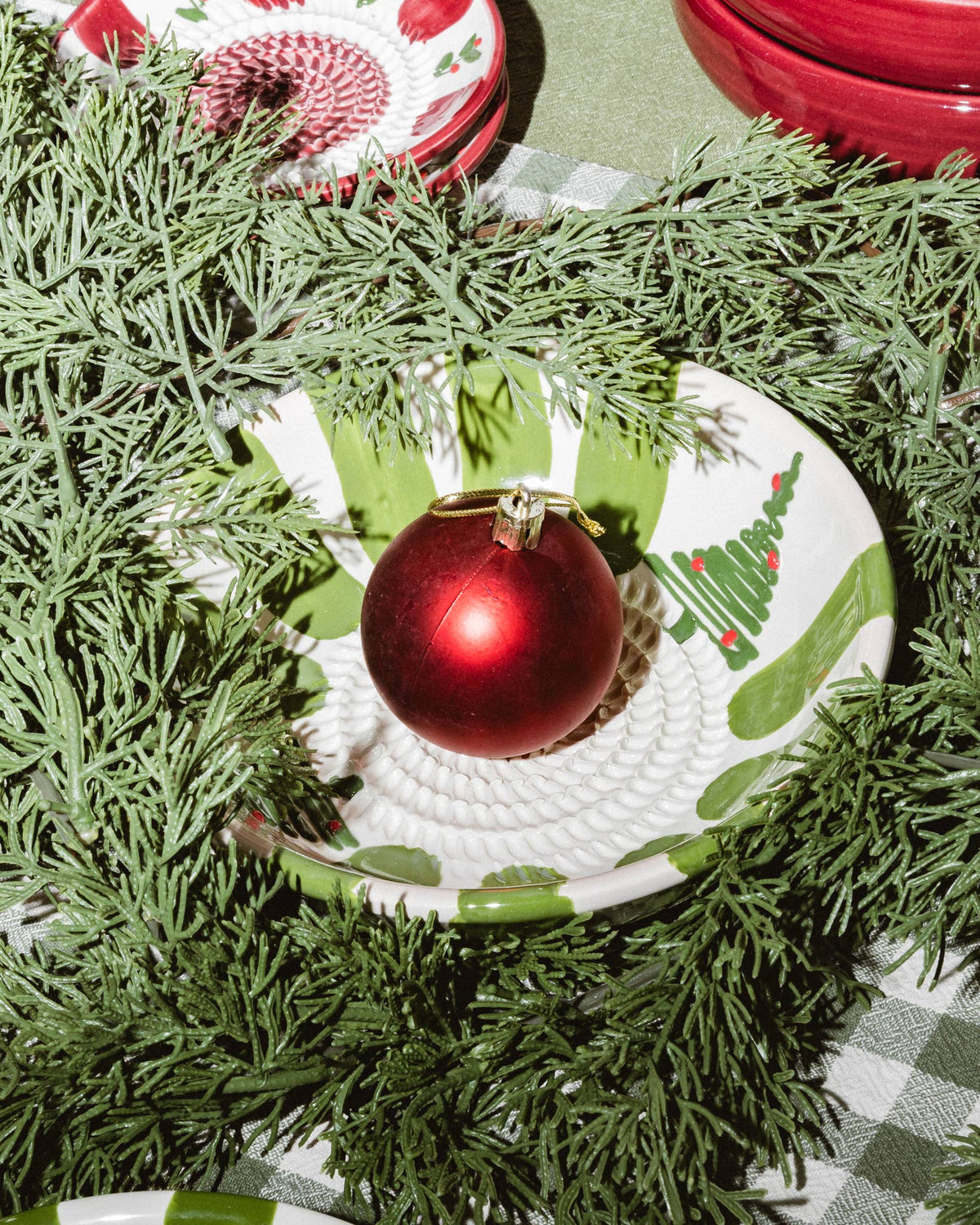 Raspbord Kerstgroen – Handgemaakt Spaans Keramiek