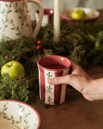 Kerstbeker Maretak – Handbeschilderd Spaans Keramiek