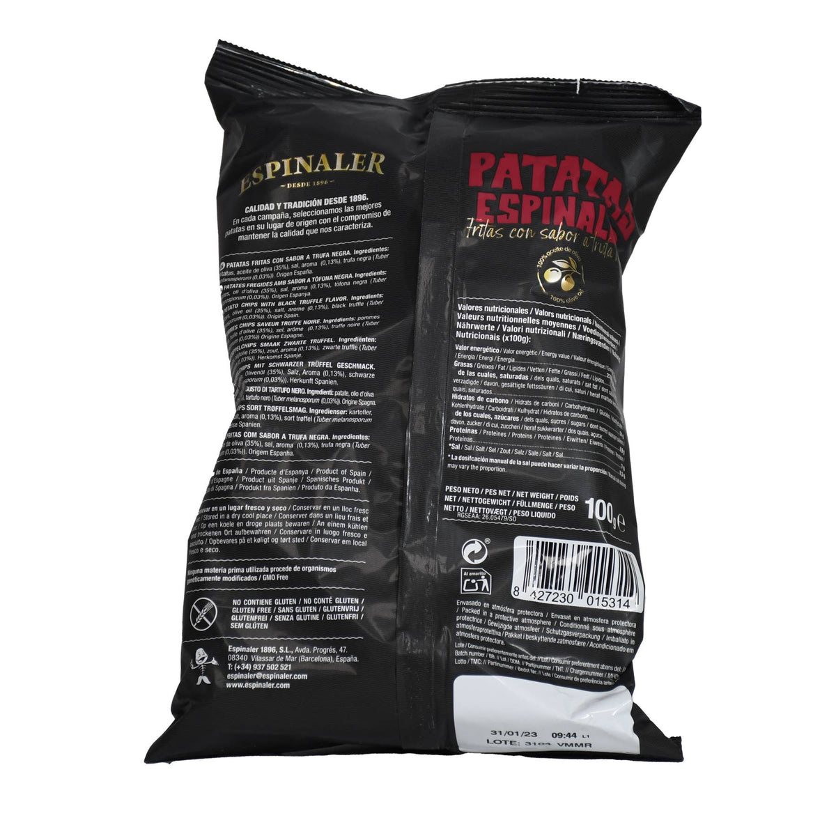 Truffelchips met Zwarte Truffel – Espinaler 100 g